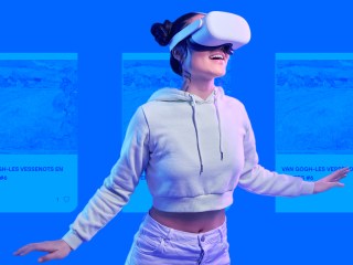 Mujer con gafas de realidad virtual