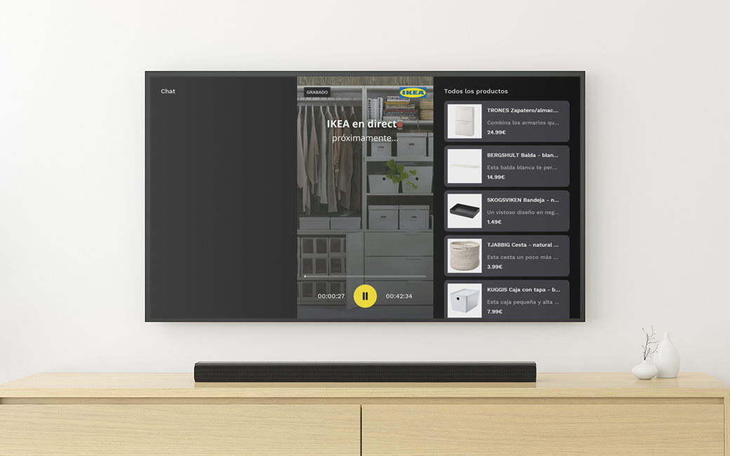 Comprar en Living App IKEA: live shopping La opción de live shopping de IKEA en directo de la Living App de IKEA
